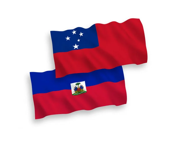 Bandiere Onda Vettoriali Nazionali Dello Stato Indipendente Samoa Della Repubblica — Vettoriale Stock