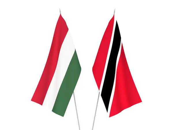 National Fabric Flags Republic Trinidad Tobago Hungary Isolated White Background — Stock Photo, Image