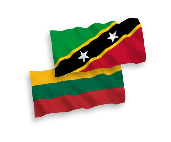 Litvanya Nın Ulusal Taşıyıcı Kumaş Bayrakları Saint Christopher Federasyonu Nevis — Stok Vektör