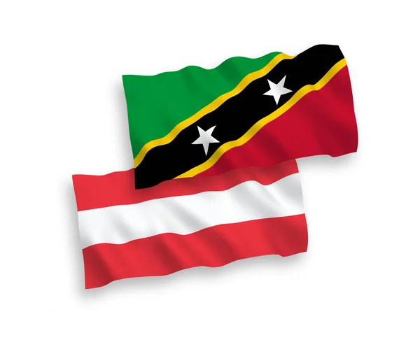 Avusturya Saint Christopher Federasyonu Nun Ulusal Taşıyıcı Kumaş Bayrakları Nevis — Stok Vektör