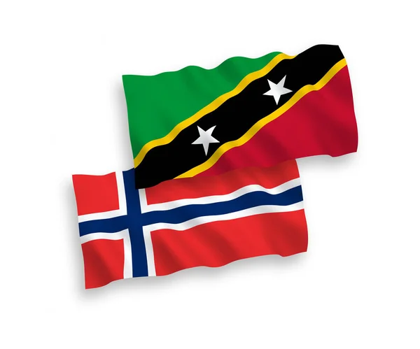 Norveç Saint Christopher Federasyonu Nun Ulusal Taşıyıcı Kumaş Bayrakları Nevis — Stok Vektör