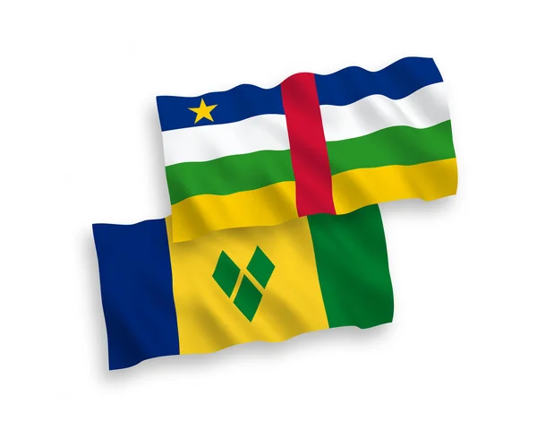 Nemzeti Vektor Szövet Hullám Zászlók Saint Vincent Grenadine Szigetek Közép — Stock Vector