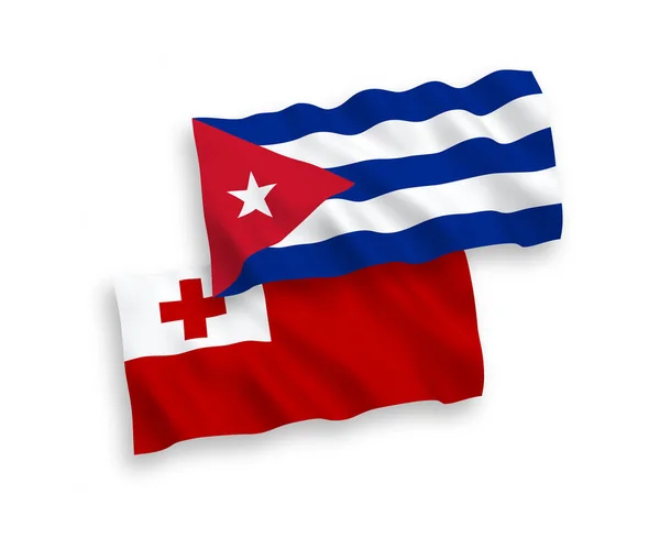 쿠바와 왕국의 국기는 바탕에 게양되었다 — 스톡 벡터