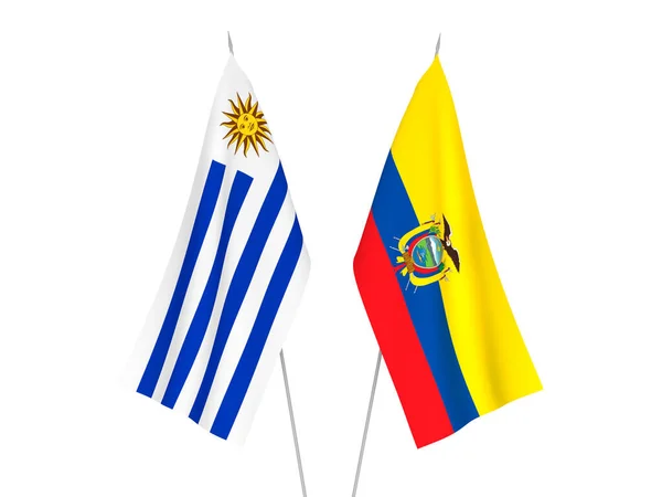 Εθνικές Σημαίες Υφάσματος Του Ισημερινού Και Της Ανατολικής Δημοκρατίας Της — Φωτογραφία Αρχείου