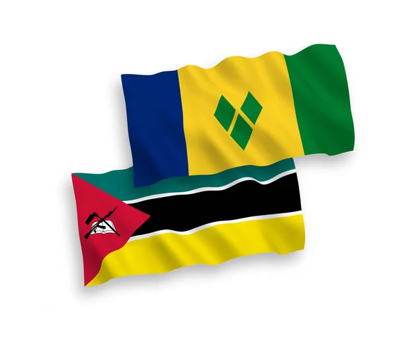 Nationale Vector Weefsel Golf Vlaggen Van Saint Vincent Grenadines Republiek — Stockvector