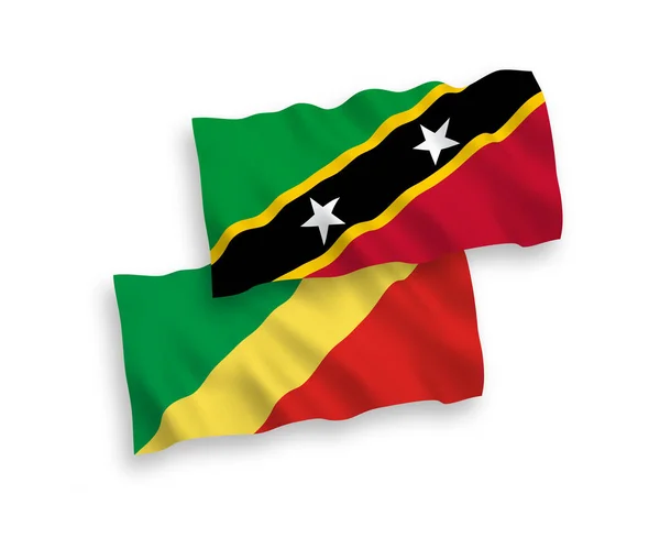 Beyaz Arka Planda Saint Christopher Nevis Federasyonu Kongo Cumhuriyeti Nin — Stok Vektör