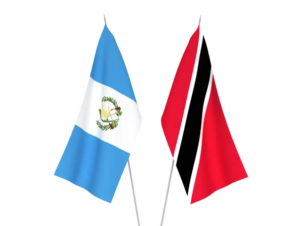 National Fabric Flags Republic Trinidad Tobago Republic Guatemala Isolated White — Stock Photo, Image
