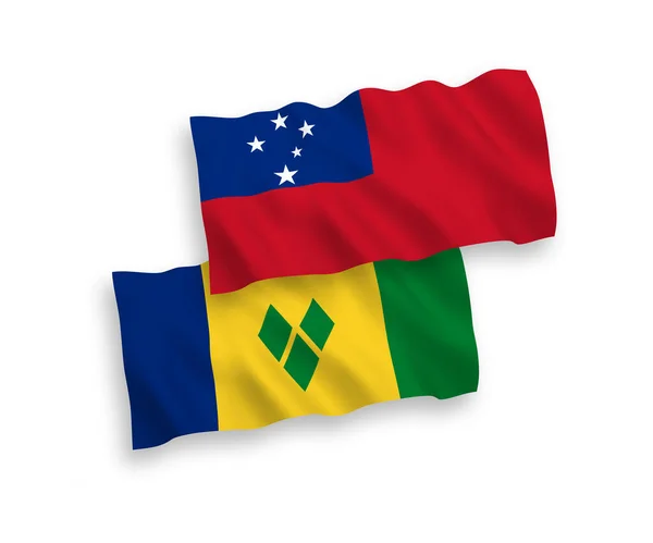 Banderas Nacionales Onda Vectorial San Vicente Las Granadinas Estado Independiente — Vector de stock