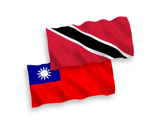 National Vector Fabric Wave Flags Republic Trinidad Tobago Taiwan Isolated — Stock Vector