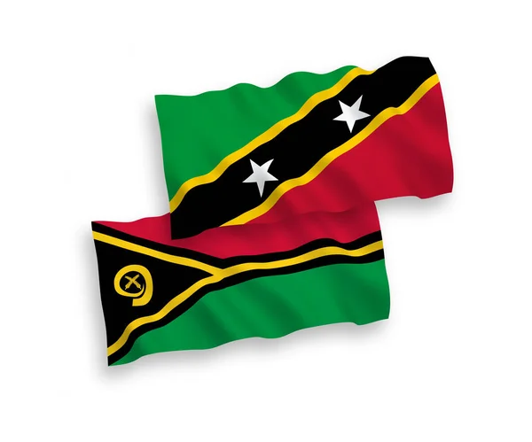 Beyaz Arka Planda Saint Christopher Nevis Federasyonu Vanuatu Cumhuriyeti Nin — Stok Vektör