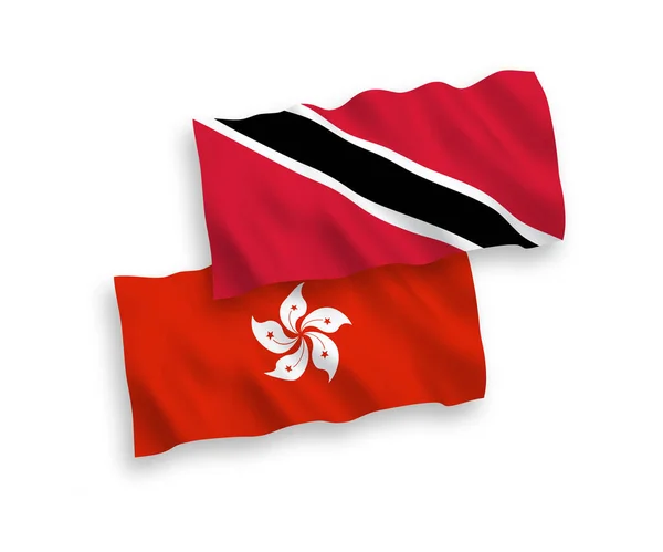 Banderas Nacionales Ondas Vectoriales República Trinidad Tobago Hong Kong Aisladas — Archivo Imágenes Vectoriales