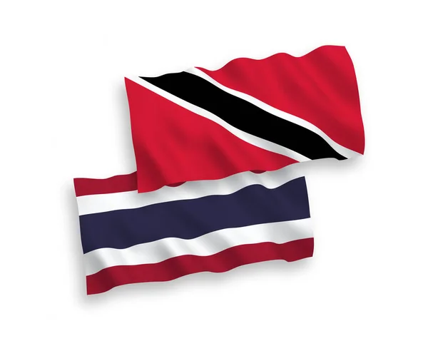 Nationell Vektor Tyg Våg Flaggor Republiken Trinidad Och Tobago Och — Stock vektor