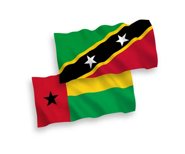 Beyaz Arka Planda Saint Christopher Nevis Federasyonu Gine Bissau Cumhuriyeti — Stok Vektör