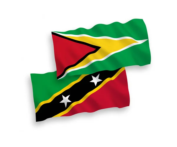 Saint Christopher Nevis Federasyonu Bayrakları Guyana Kooperatif Cumhuriyeti Nin Ulusal — Stok Vektör