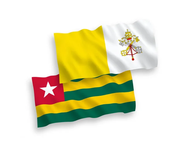 Флаги Тоголезской Республики Ватикана Белом Фоне Соотношение — стоковый вектор