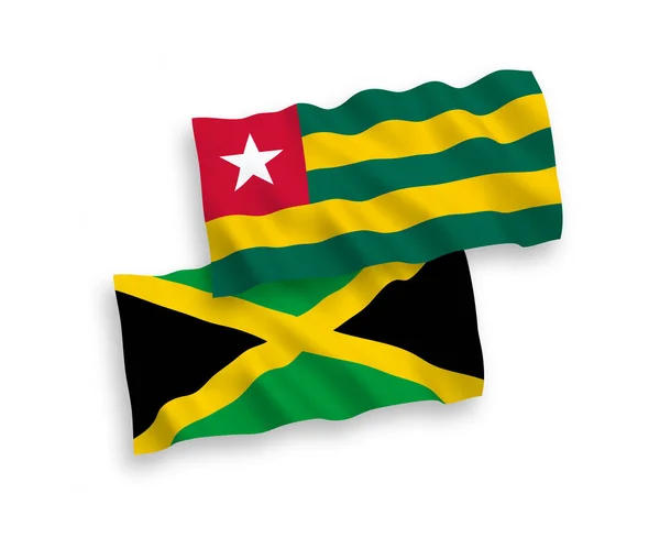Флаги Тоголезской Республики Ямайки Белом Фоне Соотношение — стоковый вектор