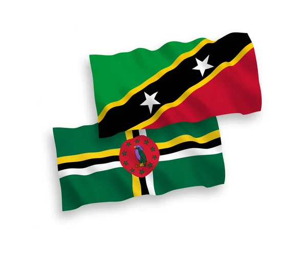 Bandeiras Tecido Vetorial Nacional Federação São Cristóvão Nevis Dominica Isoladas —  Vetores de Stock