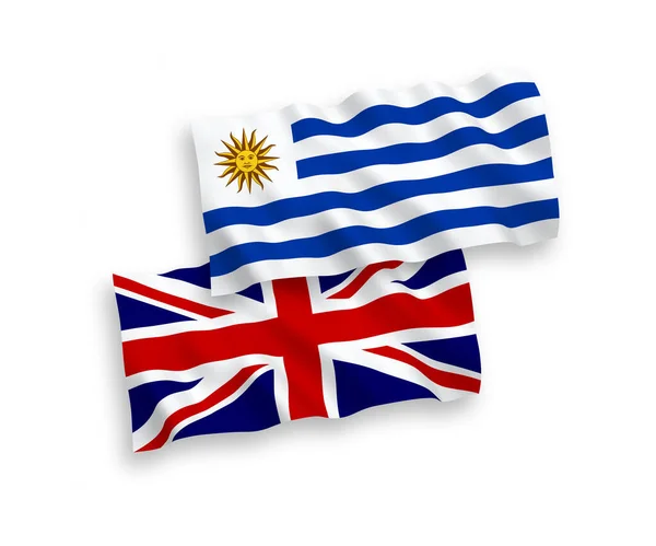Національні Векторні Прапори Хвиль Великої Британії Східної Республіки Уругвай Ізольовані — стоковий вектор