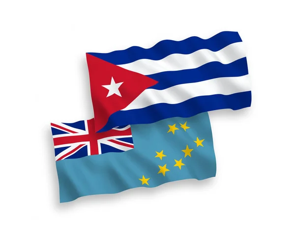 쿠바의 국기들은 바탕에 게양되었다 — 스톡 벡터