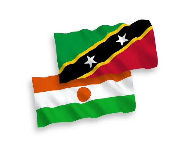 Beyaz Arka Planda Saint Christopher Nevis Federasyonu Nijer Cumhuriyeti Nin — Stok Vektör