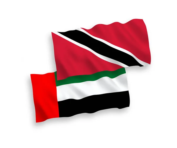 Bandiere Nazionali Tessuto Vettoriale Della Repubblica Trinidad Tobago Degli Emirati — Vettoriale Stock