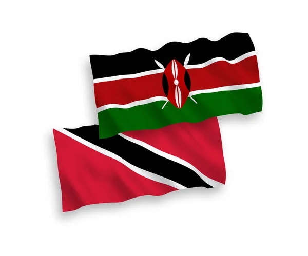 National Vector Fabric Wave Flags Republic Trinidad Tobago Kenya Isolated — Stock Vector
