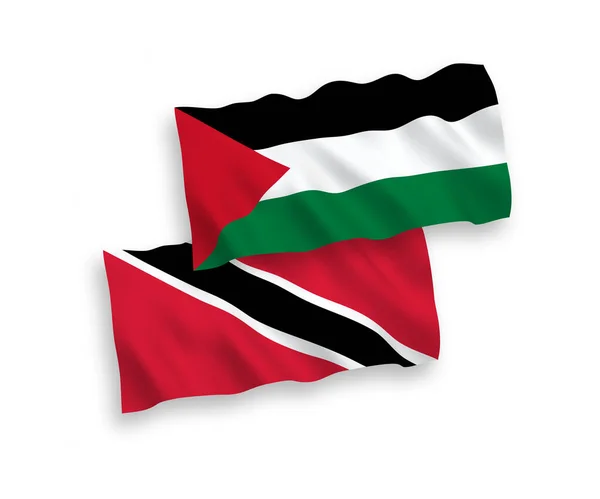 Banderas Nacionales Ondas Vectoriales República Trinidad Tobago Palestina Aisladas Sobre — Archivo Imágenes Vectoriales