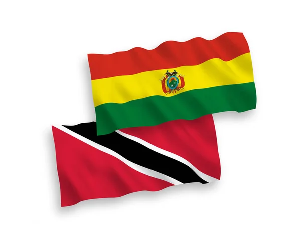 Nemzeti Vektor Szövet Hullám Zászlók Köztársaság Trinidad Tobago Bolívia Elszigetelt — Stock Vector