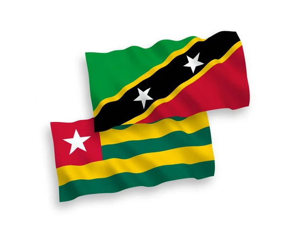 Beyaz Arka Planda Togo Cumhuriyeti Saint Christopher Federasyonu Nevis Ulusal — Stok Vektör