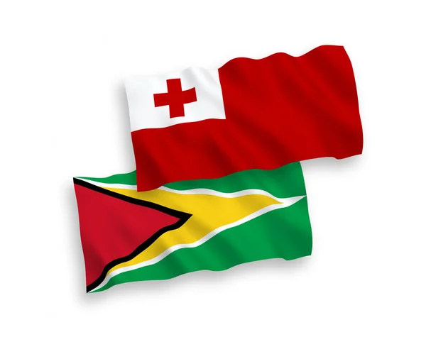 Bandiere Nazionali Tessuto Vettoriale Del Regno Tonga Della Repubblica Cooperativa — Vettoriale Stock