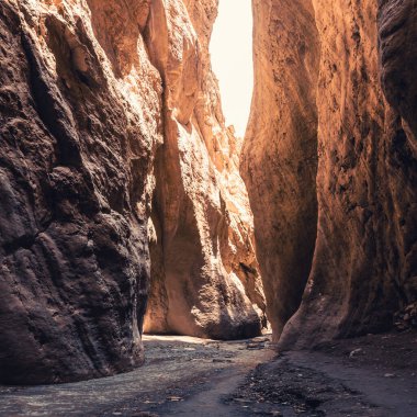 Mountains in the canyon with sunlight. Karadakh Gorge in Dagestan, Russia. Beautiful summer landscape. clipart