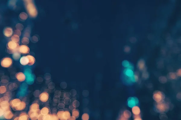 Bunte Lichter Abstrakten Hintergrund Goldene Und Blaue Defokussierte Lichter Verschwommenes — Stockfoto