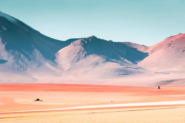 Desert Landscape Red Hills Blue Sky Altiplano Plateau Bolivia South — Stock Photo, Image