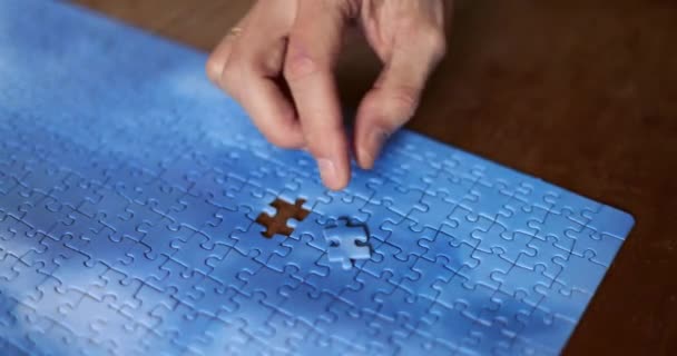 Pièce Manquante Puzzle Ciel Concept Achèvement Gros Travail Finale Projet — Video