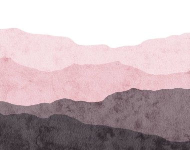 Dağların soyut suluboya çizimi 