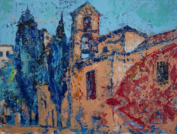 Abstrakte Malerei Der Carmelitas Kirche Salamanca Spanien — Stockfoto