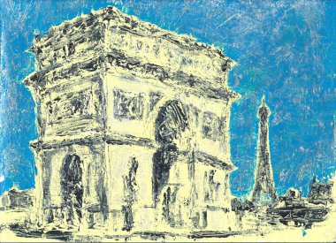 Arc de Triomphe ve Place Charles de Gaulle Paris Sanat Sanatında