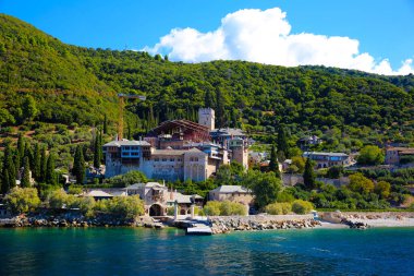 Docheiariou monastery - is an Eastern Orthodox monastery at the monastic state of Mount Athos in Greece clipart