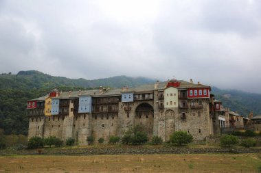Yunanistan 'ın Athos Dağı' ndaki İviron manastırı