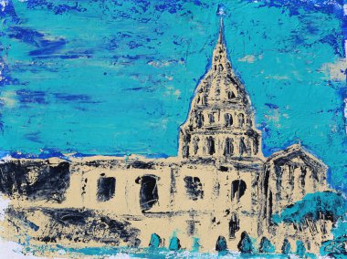 Paris 'teki Invalides Kilisesi' nin sanat tablosu.