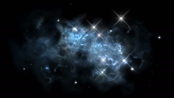 Sömlös Loopable Animation Den Roterande Kosmiska Nebulosan Och Stjärnor — Stockvideo