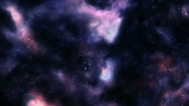 Animacja Lotu Przez Ciemne Kosmiczne Chmury Gwiazdy — Wideo stockowe