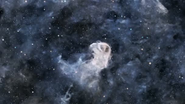 Animacja Lotu Kosmicznego Kierunku Mgławicy Kształcie Głowy Orła — Wideo stockowe