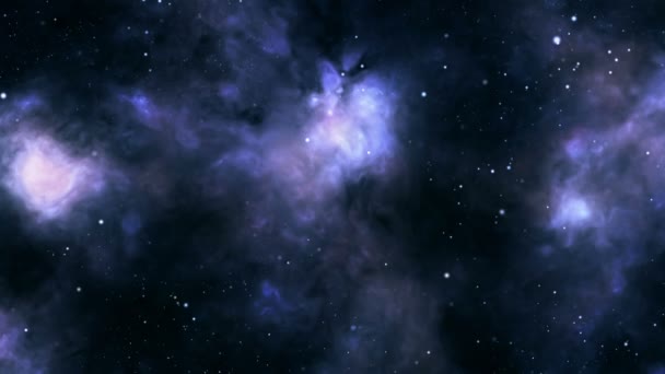 在宇宙星云和恒星间垂直滚动的无缝隙动画 — 图库视频影像