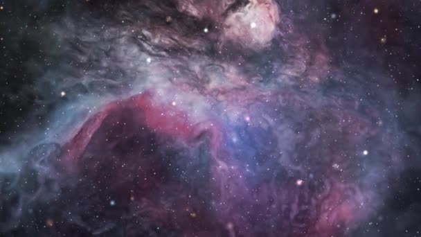 Naadloze Maaibare Animatie Van Verticaal Scrollen Kosmische Nevels Van Orion — Stockvideo