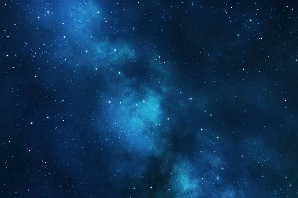 用银河和数百颗星星描绘深蓝色的夜空 免版税图库图片