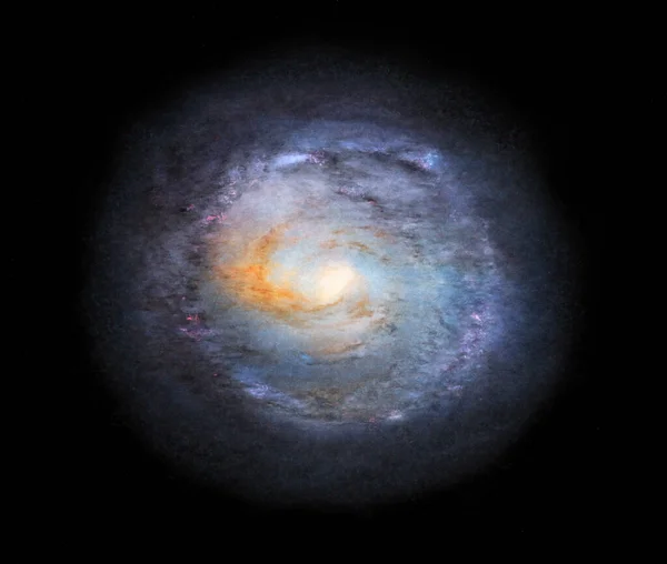 Ilustración Una Gran Galaxia Espiral Vista Desde Parte Superior Fotos de stock libres de derechos