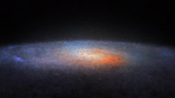 แอน เมช นแบบวนรอบได างราบร นของเท ยวบ นไปย กลางของ Andromeda Galaxy — วีดีโอสต็อก