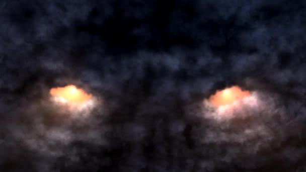 Animación Perfectamente Loopable Ojos Malignos Llamas Nubes Tormenta — Vídeos de Stock