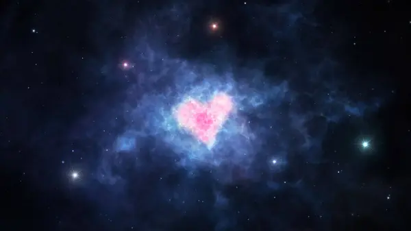 Ilustración Una Nebulosa Espacial Brillante Forma Corazón Imagen de stock